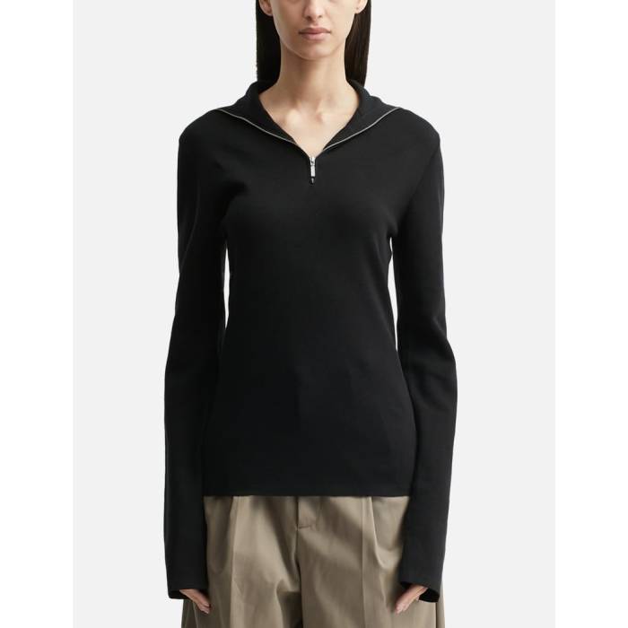Entire Studios �� Zip Up Turtleneck Women Black �� ��ǥ����� ���� �֥�å�