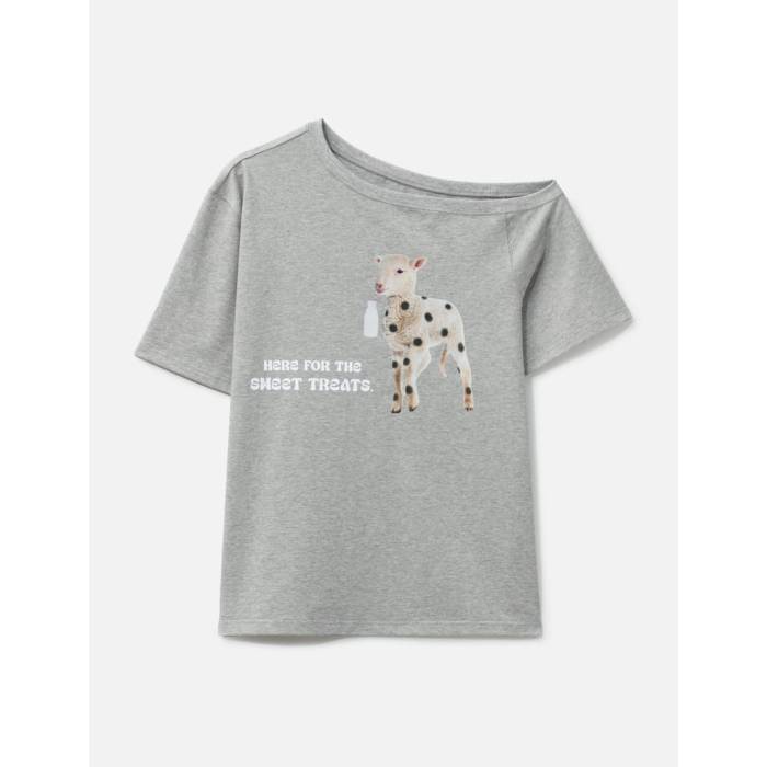 Markgong  Sleeve スリーブ Tシャツ レディース gray 灰色・グレー・グレイ