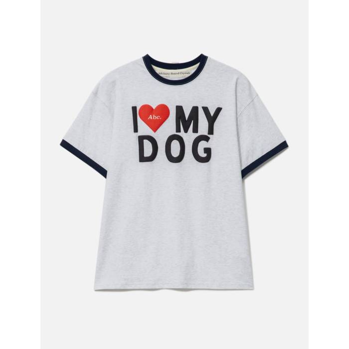 Advisory Board Crystals 【 Abc. I Love My Dog Ring T-Shirt Men Gray 】 Tシャツ メンズ gray 灰色 グレー グレイ