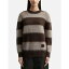 Observe 【 Wool Mohair Striped Knit Sweater Unisex Mocha 】 ニット トレーナー レディースファッシ..