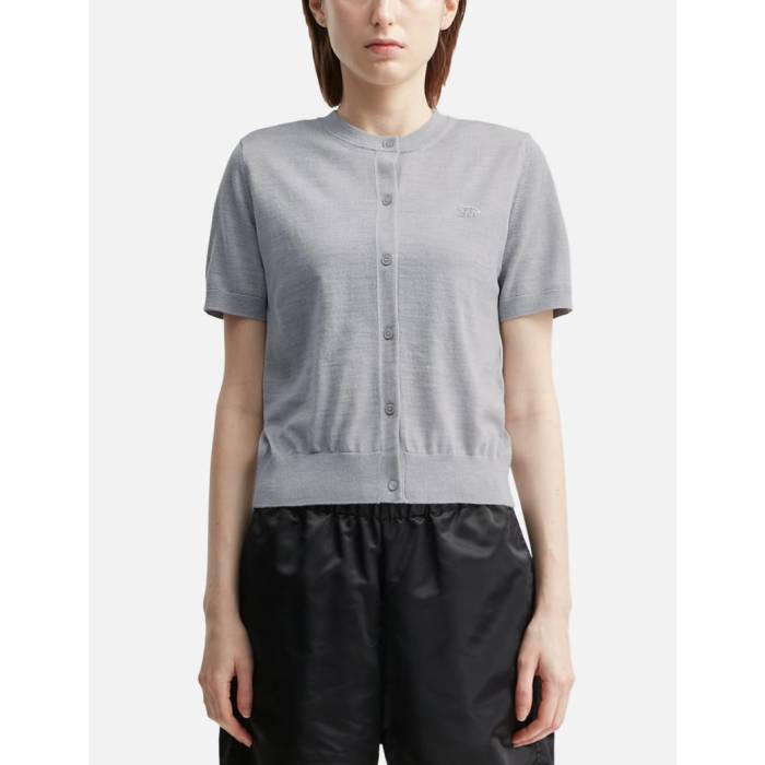 �� Baby Fox Fine Merino Short Sleeve Cardigan Women Light Grey Melange �� �ե��å��� Sl...