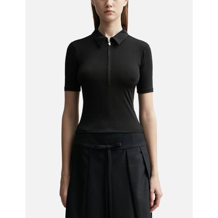 Sandy Liang 【 Camper Top Women Black 】 レディースファッション トップス その他 レディース 黒色 ブラック