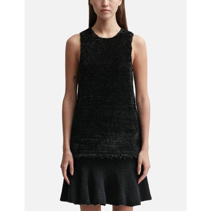 ジルサンダー Jil Sander 【 Frayed Velvet Knitted Tank Top Women Black 】 タンクトップ レディース 黒色 ブラック