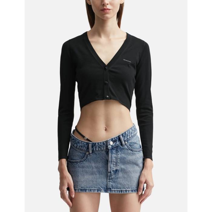 T By Alexander Wang �� V-Neck Cardigan Women Black �� V�ͥå� �����ǥ����� ��ǥ����� ���� �֥�å�