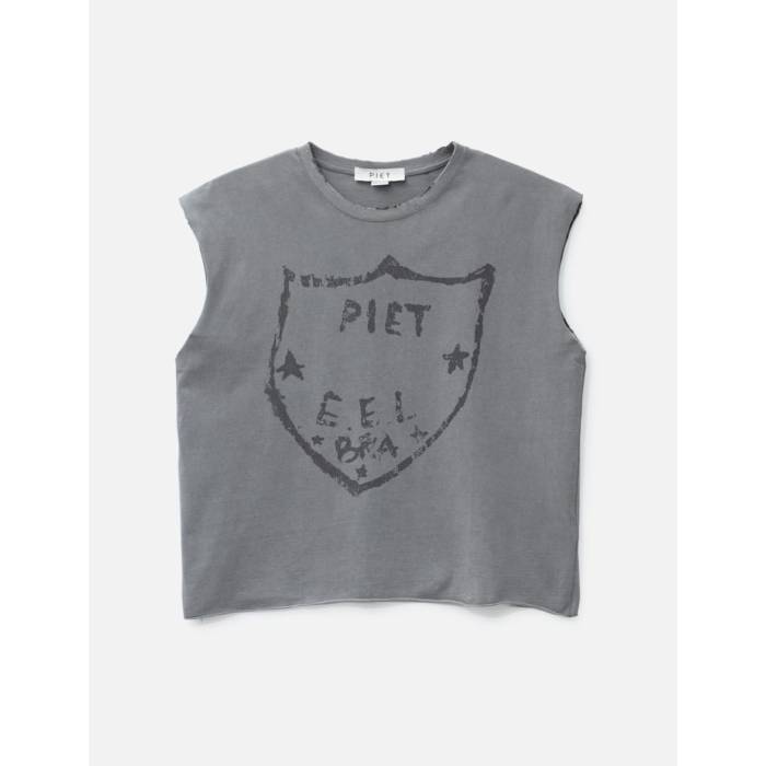 Piet 【 Oversized Raw Edge Sleeveless T-Shirt Men Vintage Black 】 Sleeveless ノンスリーブ Tシャツ メンズ vintage ビンテージ・ヴィンテージ 黒色 ブラック