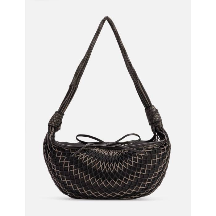 Lemaire 【 Croissant Filt Bag Women Chevron Light Beige / Black 】 バッグ レディース ベージュ 黒色 ブラック