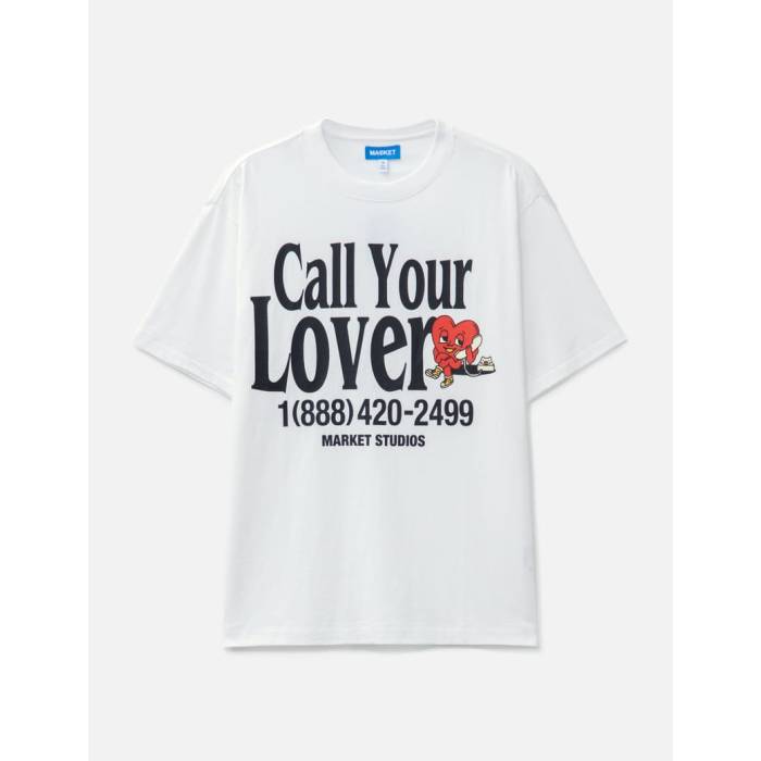 Market 【 Call Your Lover T-Shirt Men White 】 Tシャツ メンズ 白色 ホワイト