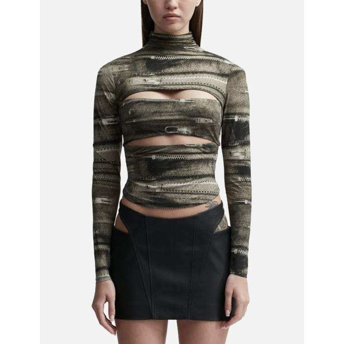 Misbhv �� Elena Zipper Turtleneck Longsleeve Women Brown �� ���󥰥��꡼�֡�Ĺµ ��ǥ����� �㿧 �֥�...