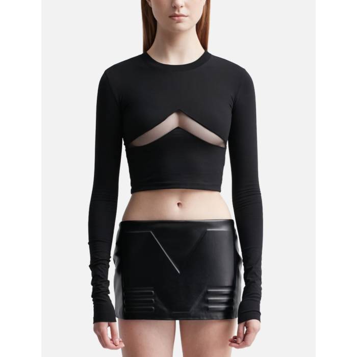 Mowalola 【 Cut Out Long Sleeve Top Women Black 】 Sleeve スリーブ レディース 黒色 ブラック