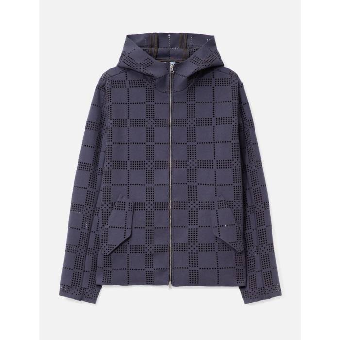 Makhmadim 【 Khakilaser Perforated Check Wool Jacket Men Lilac 】 Jacket ジャケット メンズ