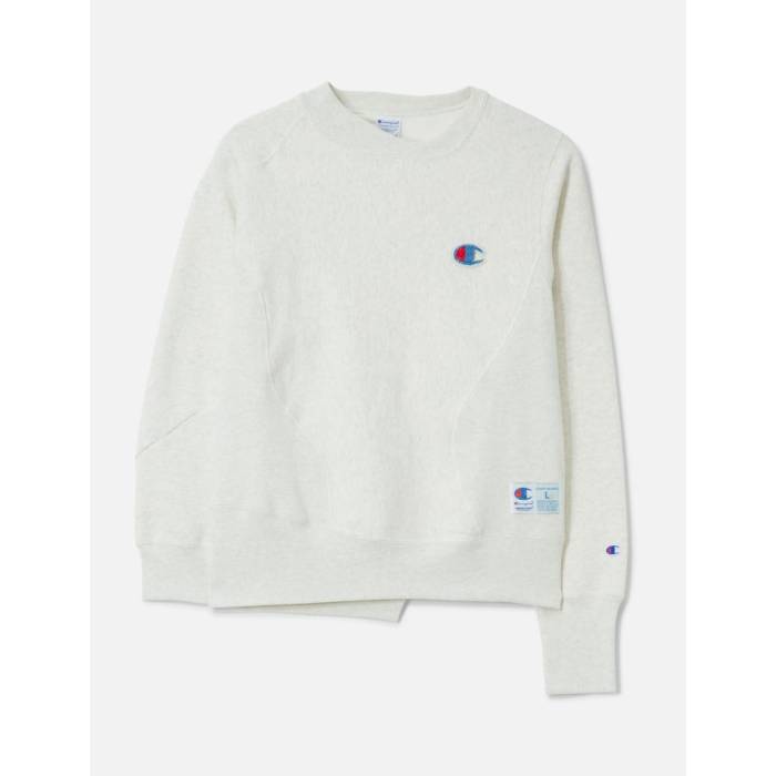 アンダーカバー Undercover 【 X Champion Uc2E1801-1 Curved Sweatshirt Men Oatmeal 】 チャンピオン スウェット トレーナー メンズ