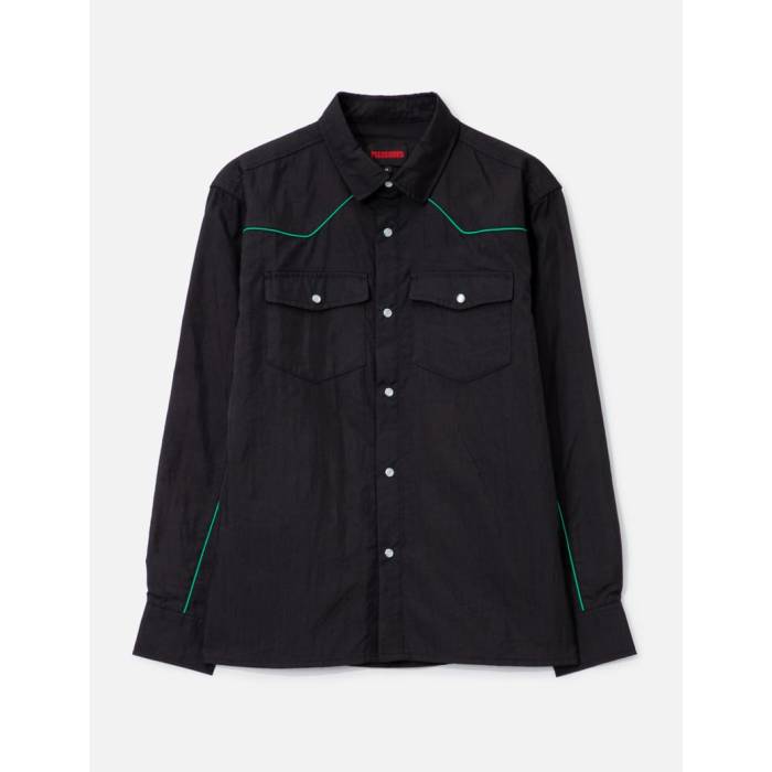 プレジャーズ Pleasures 【 Nylon Western Button Up Men Black 】 ナイロン ウェスタン メンズ 黒色 ブラック