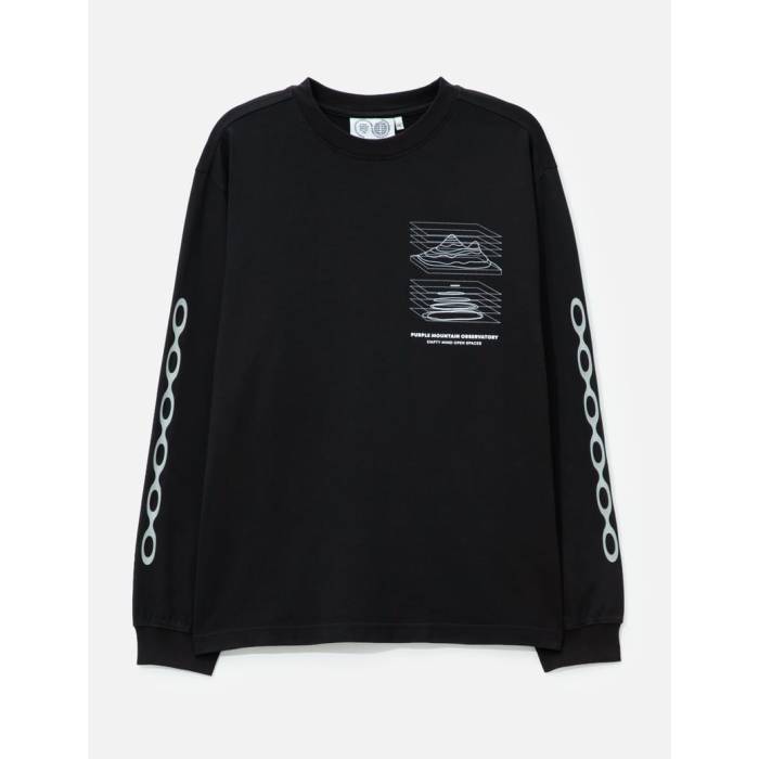 Purple Mountain Observatory  Sleeve スリーブ Tシャツ メンズ 黒色 ブラック