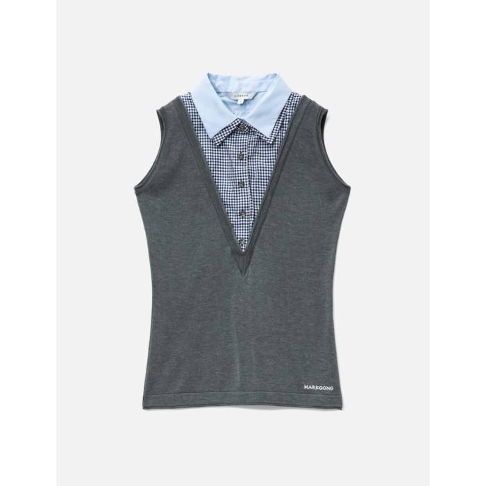 Markgong  灰色 グレー Sleeveless ノンスリーブ ニット レディース gray 灰色・グレー・グレイ
