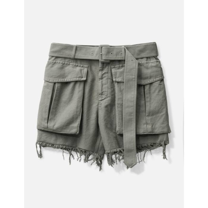 Dries Van Noten 【 Belted Cotton Shorts Men Gray 】 ショーツ メンズファッション 学生服 ズボン パンツ メンズ gray 灰色・グレー・グレイ