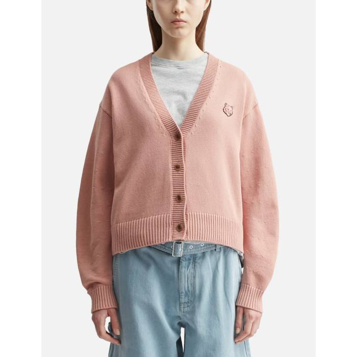 �� Bold Fox Head Patch Comfort Cardigan Women Porcelaine Pink �� �ե��å��� �����ǥ����� ��ǥ���...
