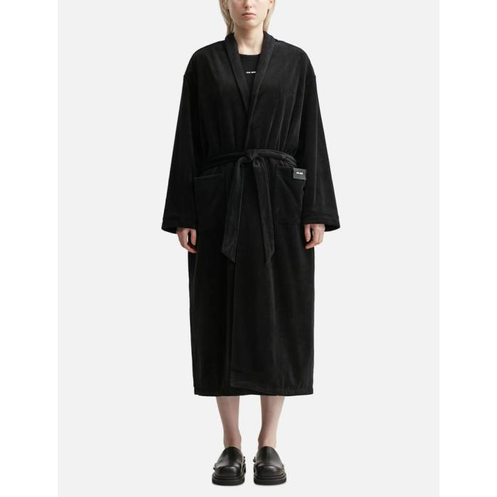 Team Wang Design 【 The Original 1 Logo-Debossed Bathrobe Unisex Black 】 ユニセックス 黒色 ブラック