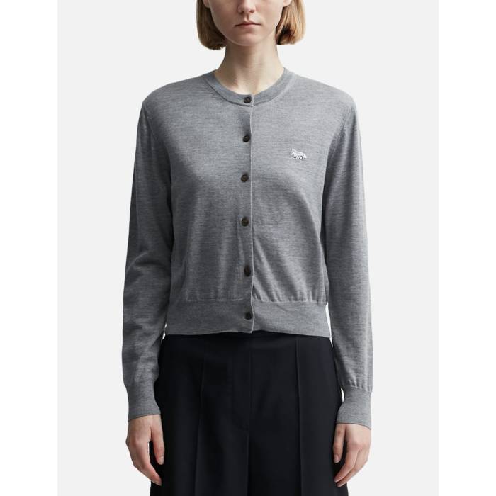 �� Baby Fox Patch Regular Cardigan Women Medium Grey Melange �� �ե��å��� �����ǥ����� ��ǥ�����...