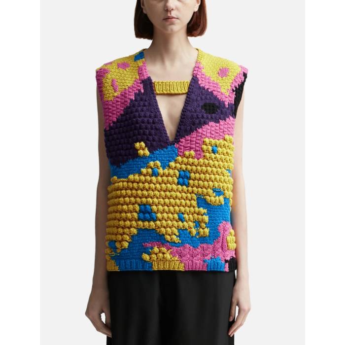 ���������֥�塼����������� Jw Anderson �� Textured V Cut-Out Vest Women Bright Yellow �� �٥��� ��...