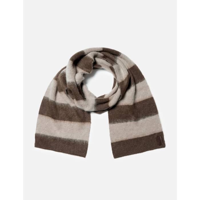 Observe �� Wool Mohair Striped Scarf Unisex Mocha �� �������� �Хå� ��ʪ �֥��ɻ��� �ޥե顼 �������� ...