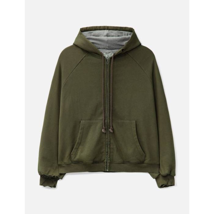 Basketcase 【 Hench Thermal Lined Zip-Up Hoodie Unisex Washed Brown 】 フーディー パーカー ユニセックス 茶色 ブラウン