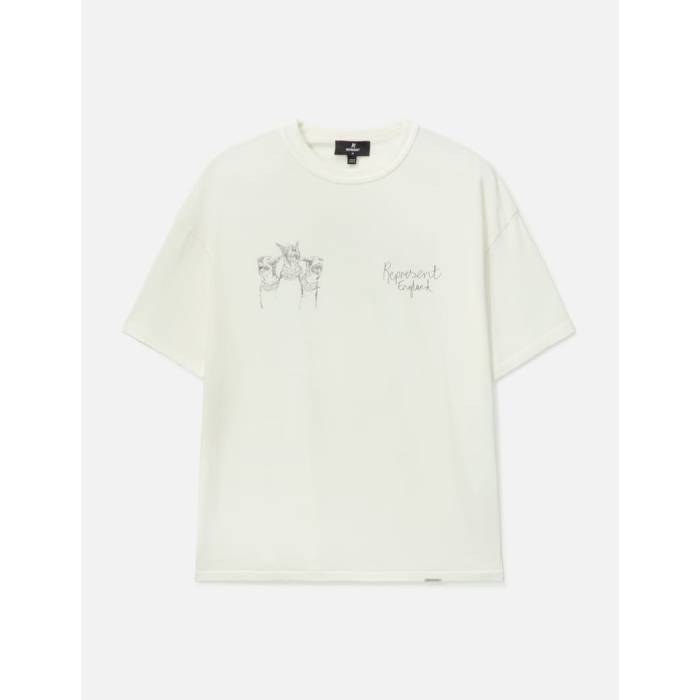 Represent 【 Hand Drawn Thoroughbred T-Shirt Men Flat White 】 Tシャツ メンズ 白色 ホワイト