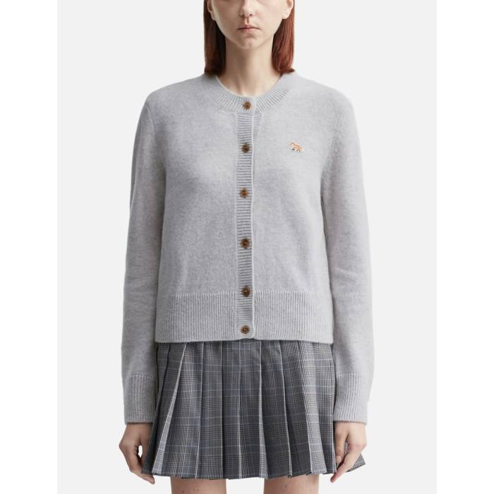 �� Baby Fox Lambswool Fitted Cardigan Women Light Grey Melange �� �ե��å��� �����ǥ����� ��ǥ�...