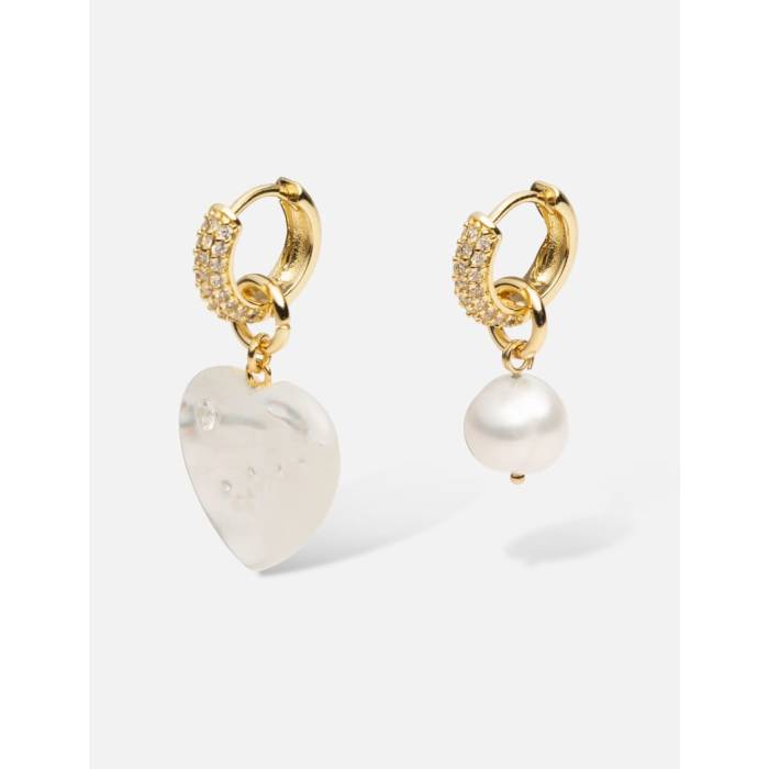 Notte 【 Love At First Sight Pearly Earrings Women White/ Gold 】 イヤリング レディース 白色 ホワイト ゴールド