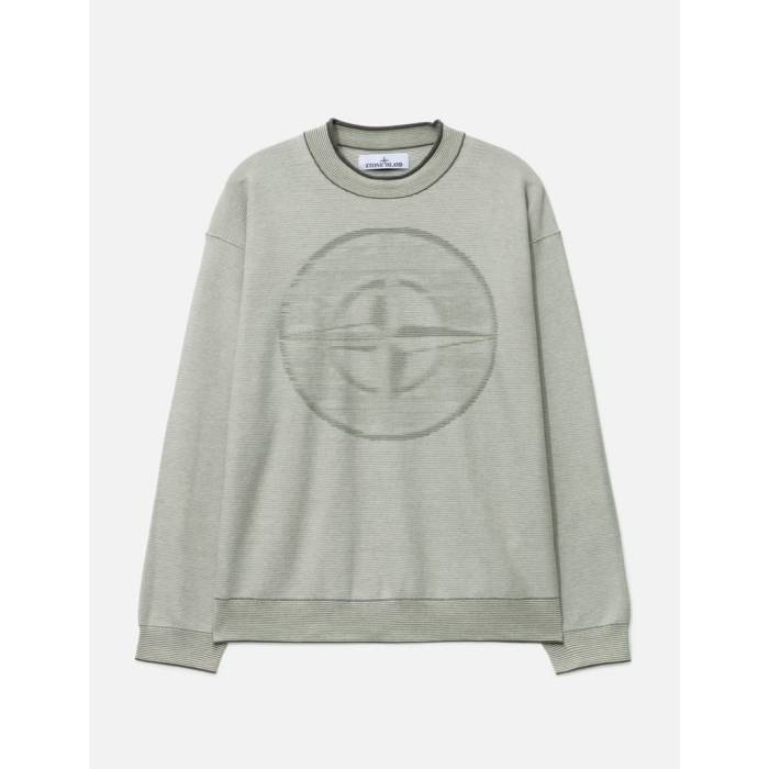 ���ȡ��󥢥����� Stone Island �� Blurred Emblem Knit Sweater Men Musk �� �˥å� �ȥ졼�ʡ� ��󥺥ե���...
