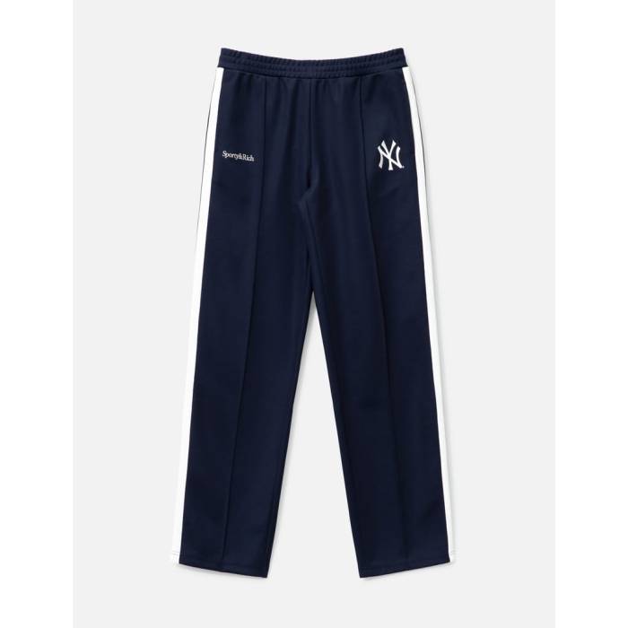 Sporty & Rich 【 Yankees Serif Track Pants Unisex Navy 】 ヤンキース トラック メンズファッション..