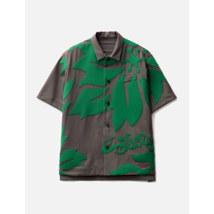 ブランド名Sacai性別Men(メンズ)商品名Floral Embroidered Patch Suiting Shirtカラー・Taupe/Green