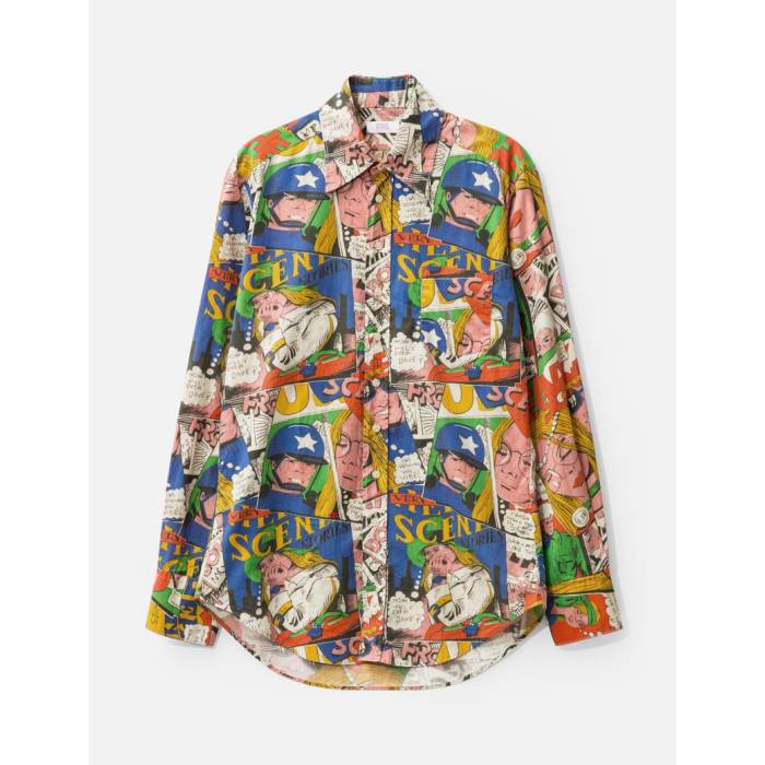 Erl 【 Unisex Comic Book Shirt Unisex Esl Comic Book 】 メンズファッション トップス カジュアルシ..