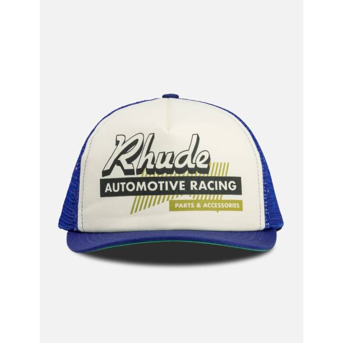 ルード Rhude 【 Auto Racing Trucker Hat Men Navy/ Ivory 】 トラッカー メンズ 紺色 ネイビー アイボリー