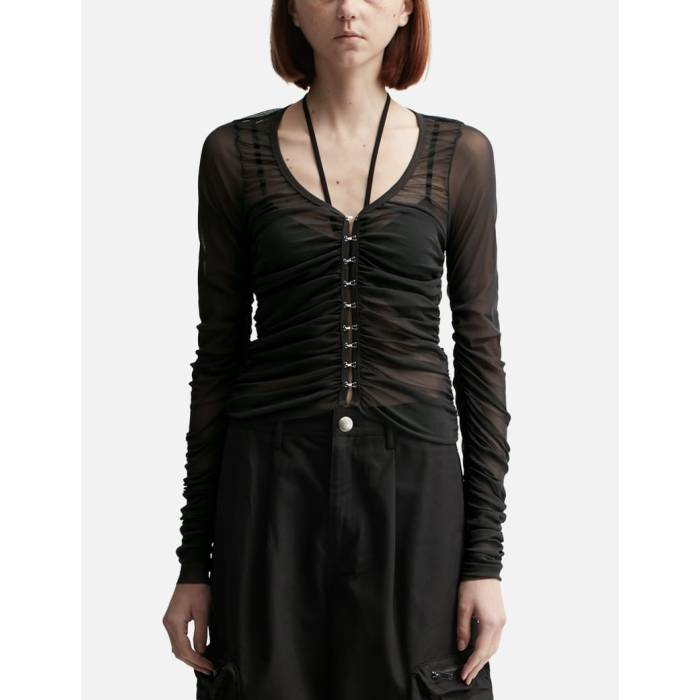 アクネストゥディオズ Acne Studios 【 Mesh Blouse Women Anthracite Gray 】 レディースファッション トップス その他 レディース gray 灰色・グレー・グレイ