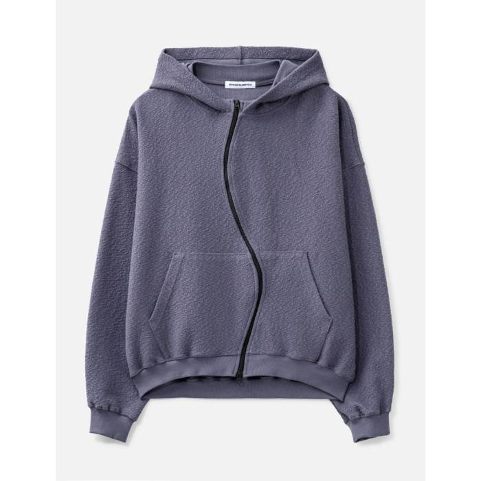 Fffpostalservice 【 Curved Zip-Up Round Hem Hoodie Men Ghost Lilac 】 フーディー パーカー メンズ