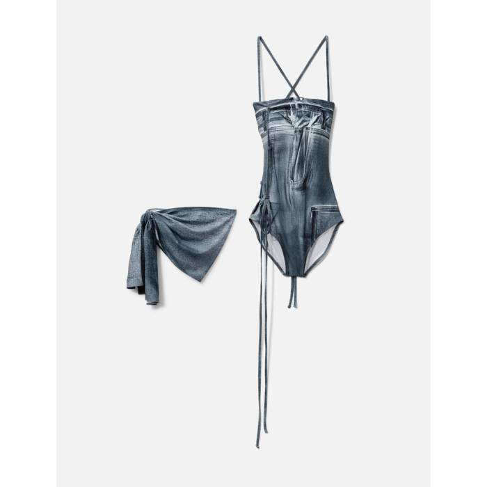 水着ビキニ検索結果｜Nache 【 Denim Printed Swimsuit Women Blue 】 デニム 水着 レディース 青色 ブルー
