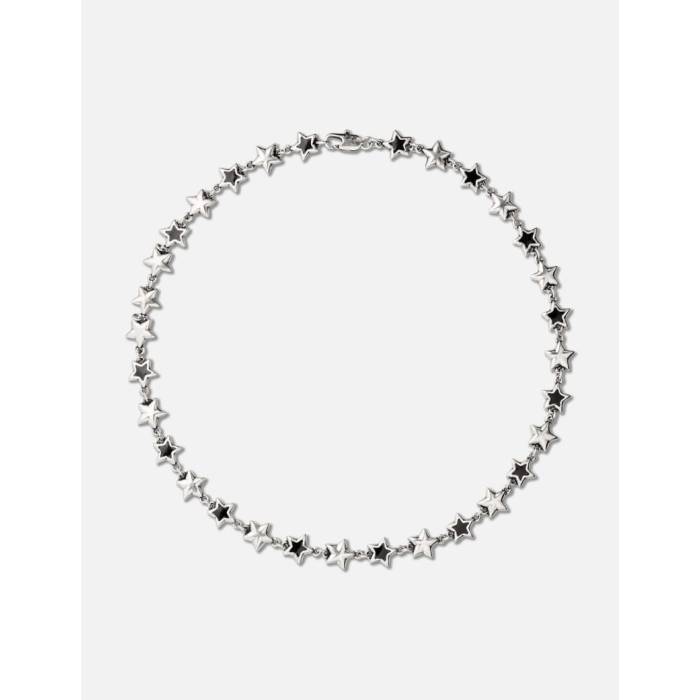 Twojeys 【 Black Enameled Stars Necklace Unisex Silver 】 黒色 ブラック スターズ ネックレス ユニセックス Silver 銀色・シルバー