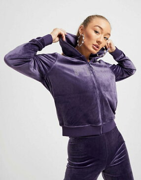 フィラ FILA フィラ ベロア 紫 パープル 【 PURPLE FILA VELOUR FULL ZIP HOODIE 】 レディースファッション トップス パーカー