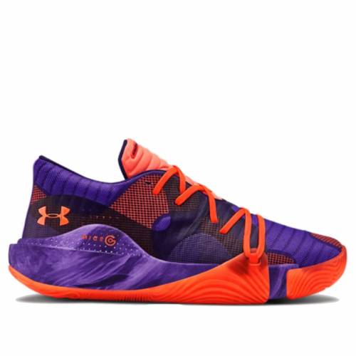 UNDER ARMOUR バスケットボール 紫 パープル 橙 オレンジ 黒色 ブラック アンダーアーマー 'VOODOO' スニーカー メンズ 【 PURPLE ORANGE ANATOMIX SPAWN LOW BASKETBALL SHOES SNEAKERS BLACK 】