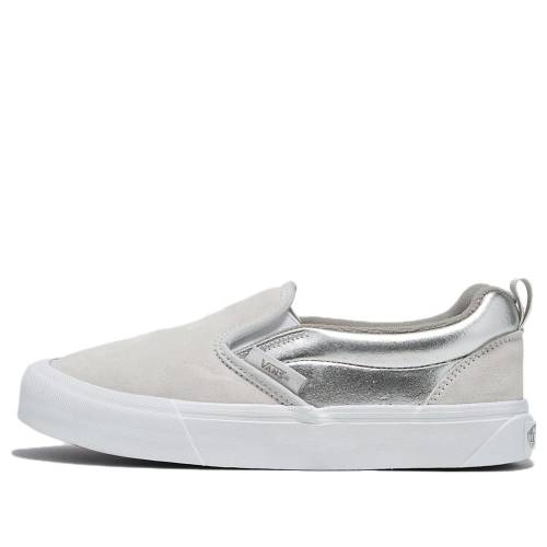 ヴァンズ バンズ スリッポン 銀色 シルバー 白色 ホワイト 'METALLIC SILVER' スニーカー メンズ VANS KNU SLIP-ON VN0009QDX1K / METALLIC SILVER TRUE WHITE