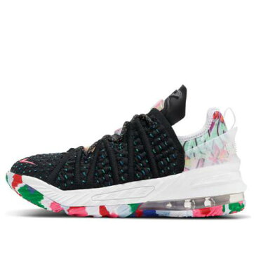 ナイキ レブロン バスケットボール 黒色 ブラック 白色 ホワイト 'JAMES GANG' ジュニア キッズ 【 NIKE LEBRON 18 GS BASKETBALL SHOES SNEAKERS BLACK WHITE MULTICOLOR 】