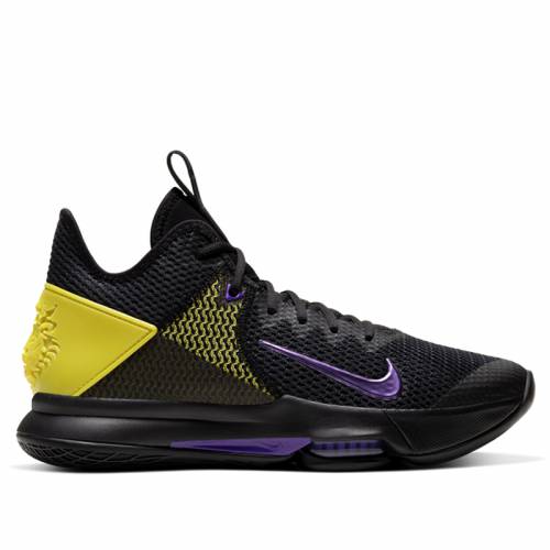 ナイキ レブロン バスケットボール レイカーズ 黒色 ブラック 紫 パープル ウィットネス スニーカー メンズ 【 LAKERS PURPLE NIKE IV EP BASKETBALL SHOES SNEAKERS BLACK A 】