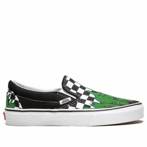 ヴァンズ バンズ クラシック スリッポン 'HULK' スニーカー メンズ 【 VANS MARVEL X CLASSIC GREEN WHITE VN0A38F7U44 】