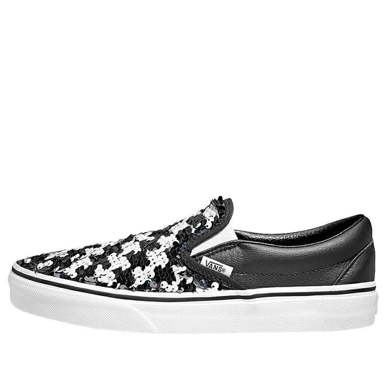 ヴァンズ バンズ クラシック スリッポン 黒色 ブラック 白色 ホワイト 'FLIPPING CHECKERBOARD' スニーカー メンズ VANS CLASSIC SLIP-ON SEQUINS - BLACK VN0A4BV3TB8 / BLACK WHITE
