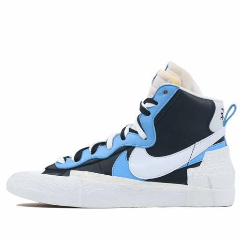 ナイキ ブレイザー ミッド 黒色 ブラック レジェンド 青色 ブルー スニーカー メンズ 【 LEGEND NIKE BLAZER MID X SACAI BLACK BLUE BV0072001 】