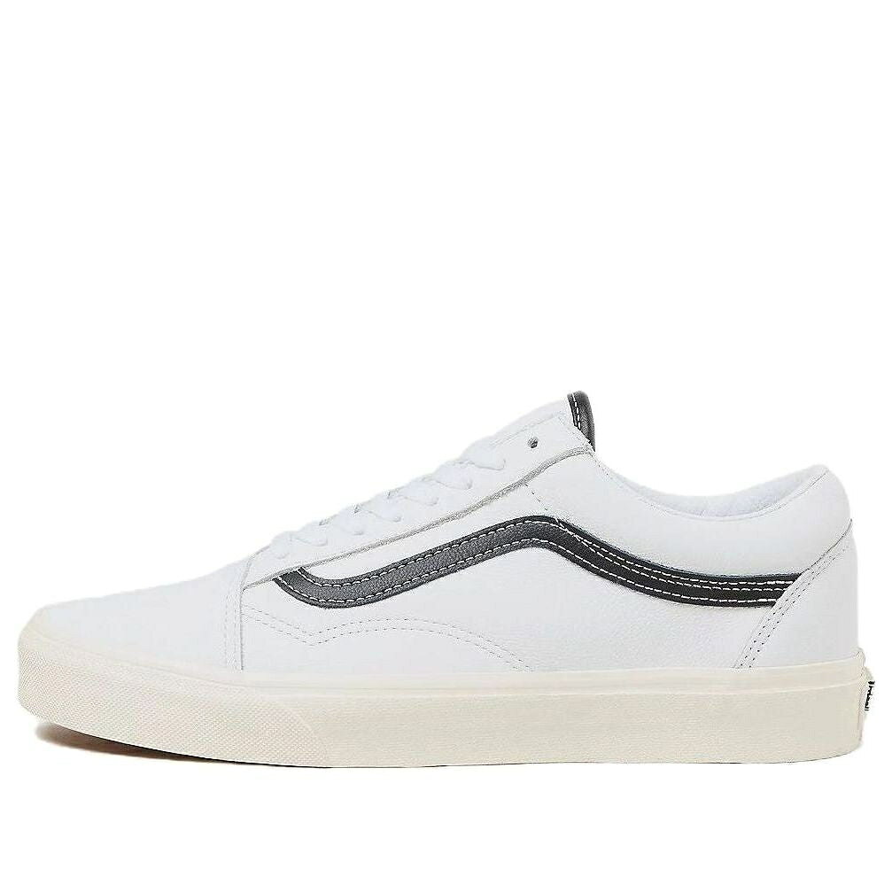 ヴァンズ バンズ 黒色 ブラック 白色 ホワイト ベージュ オールドスクール 'WHITE LEATHER' スニーカー メンズ VANS OLD SKOOL BLACK VN0007NTYB2 / WHITE BLACK BEIGE