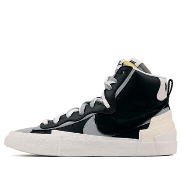 ブレイザー ミッド 黒色 ブラック 灰色 グレー スニーカー メンズ 【 NIKE BLAZER MID X SACAI SNEAKERS SHOES BLACK WOLF GREY 】
