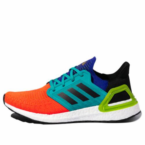 アディダス スニーカー 運動靴 スニーカー メンズ 【 ADIDAS ULTRABOOST 20 SHOES BLUE GREEN ORANGE GV7164 】