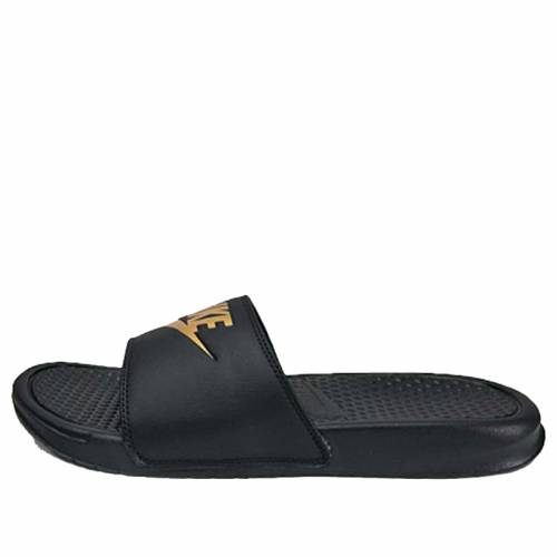 ナイキ ベナッシ サンダル ゴールド 'JUST IT' メンズ 【 NIKE BENASSI SLIDES DO BLACK METALLIC GOLD 343880016 】