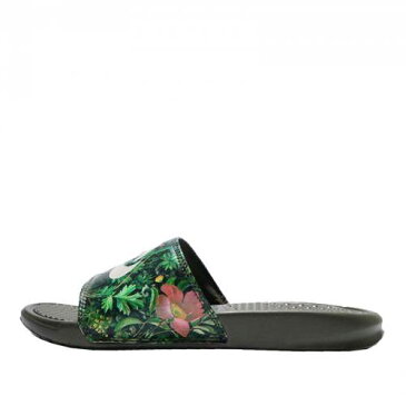 ナイキ ベナッシ サンダル 黒色 ブラック 緑 グリーン スリッパ レディース 【 GREEN NIKE BENASSI JDI PRINT FLORAL W BLACK SLIPPERS 618919300 】